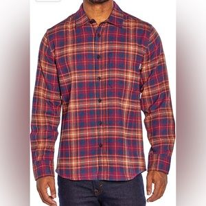 Eddie Bauer Bristol Flannel Shirt, Cognac Plaid
